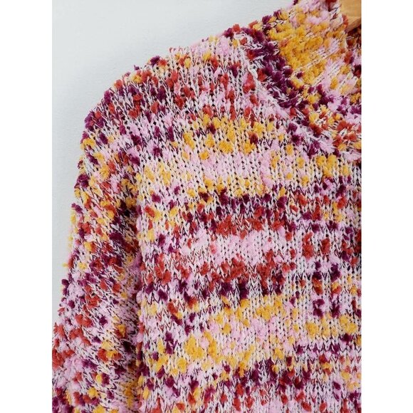 Andrew Marc New York Knit Popcorn Sweater Relaxed Fit Marled Long Sleeves Sz L - Picture 3 of 6
